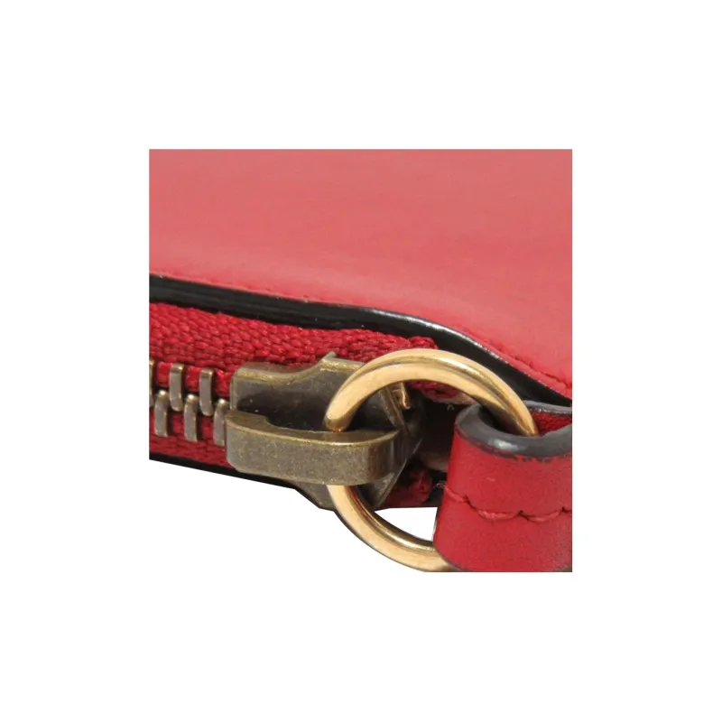 GUCCI Leather Clutch Women's Red-6