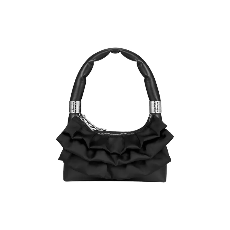 BABAMA Microfiber Synthetic Leather Shoulder Bag, Handbag, Shoulder Bag Regular Women's Black-0