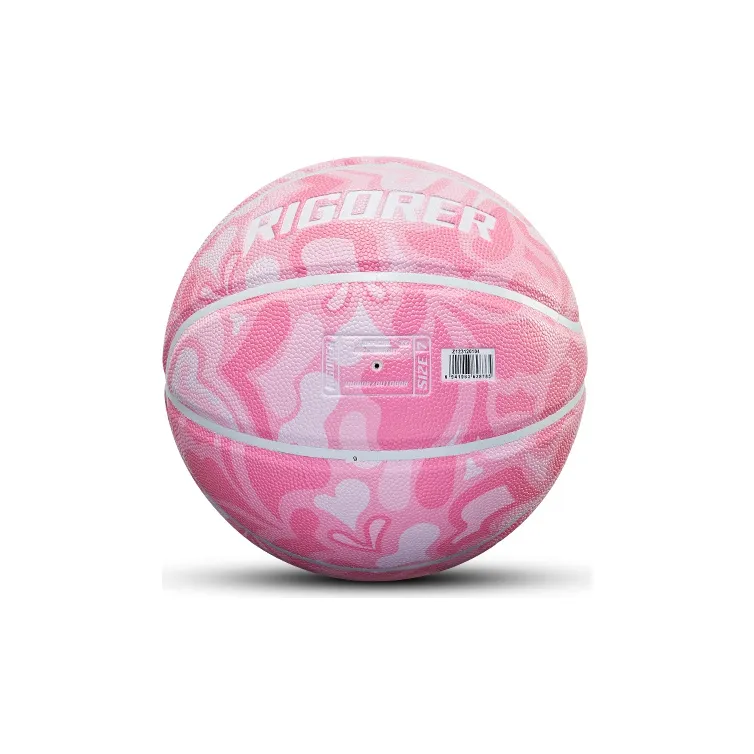 RIGORER Heart PU Basketball Pink Size 7 Ball Training Unisex-8