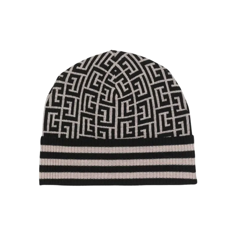 BALMAIN Monogram Embroidered Wool Hat-0