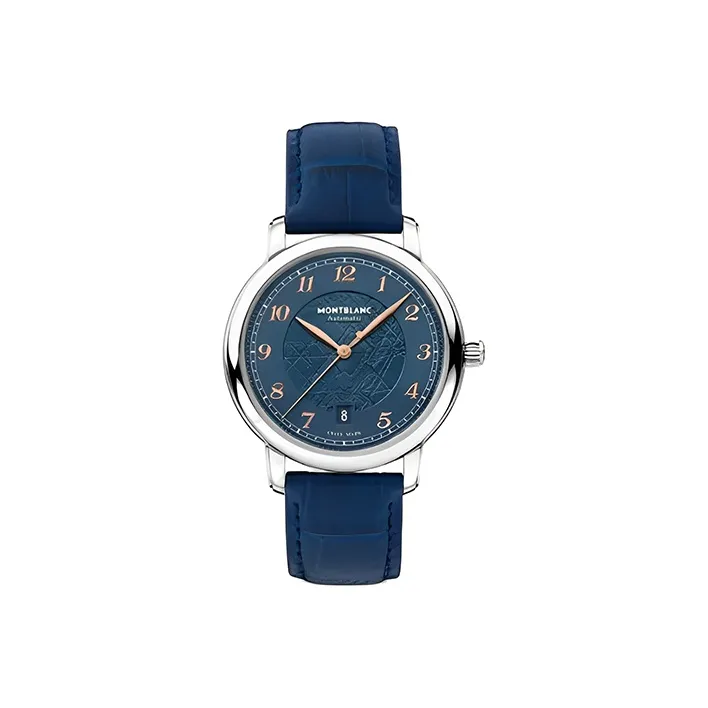 MONTBLANC Automatic Mechanical Movement Men's Watches Watch 39mm Blue Dial Stainless Steel Watch Case-0