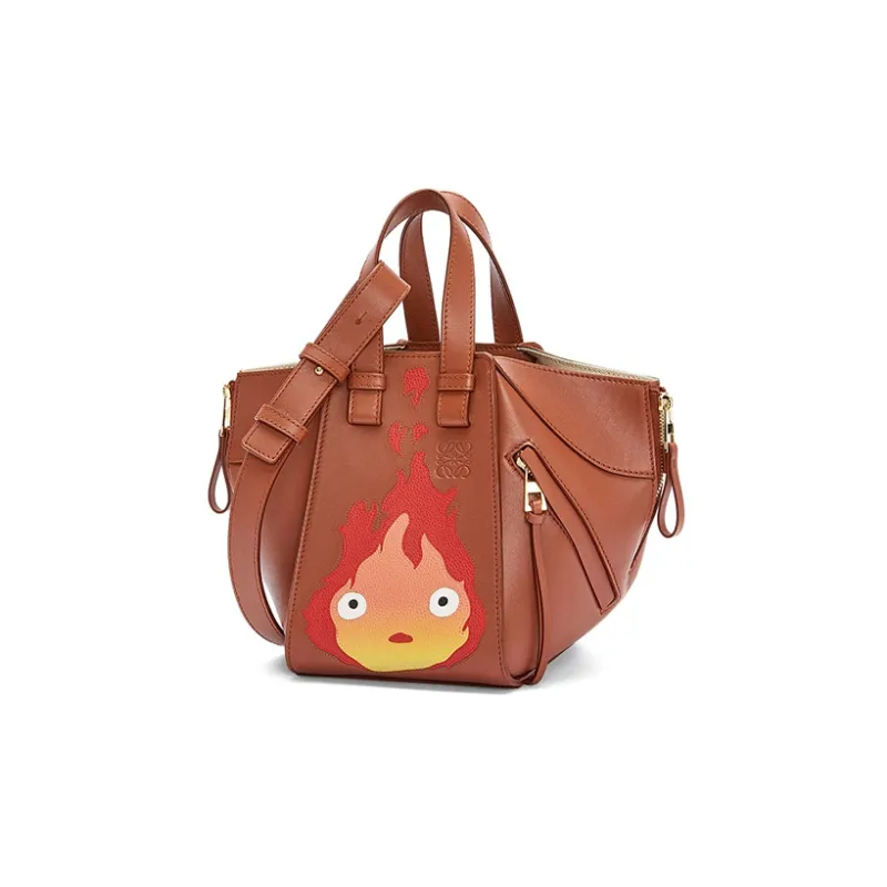 LOEWE Hallow's Mobile Castle Hammock Satin Cow Leather Shoulder Bag, Crossbody Bag, Handbag Women's Rusty Red-1