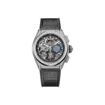 ZENITH Automatic Mechanical Movement Men's Watches Watch 44mm Cut Out Dial Titanium Watch Case Rubber Strap