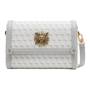 VANESSA HOGAN Pvc One Shoulder Small Square Bag, Crossbody Bag Small Size Women's Gray
