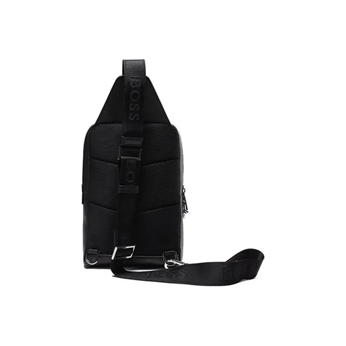 HUGO BOSS Cow Leather Crossbody Bag Shoulder Bag Sling Bag Men's Black-3
