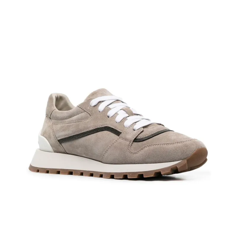 Brunello Cucinelli Monili Low-Top Sports Casual Shoes Women's Gray-2