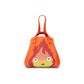 LOEWE Howl's Moving Castle Hammock Satin Cow Leather Shoulder Bag Crossbody Bag Handbag Women's Orange