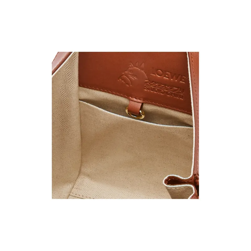 LOEWE Hallow's Mobile Castle Hammock Satin Cow Leather Shoulder Bag, Crossbody Bag, Handbag Women's Rusty Red-6