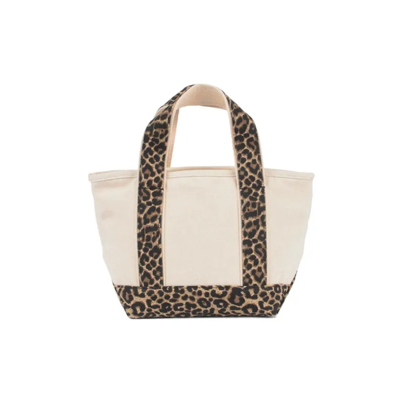 Converse Cotton Canvas Tote Bag Shopping Bag Canvas Bag Handbags Mini Unisex Leopard/White-2