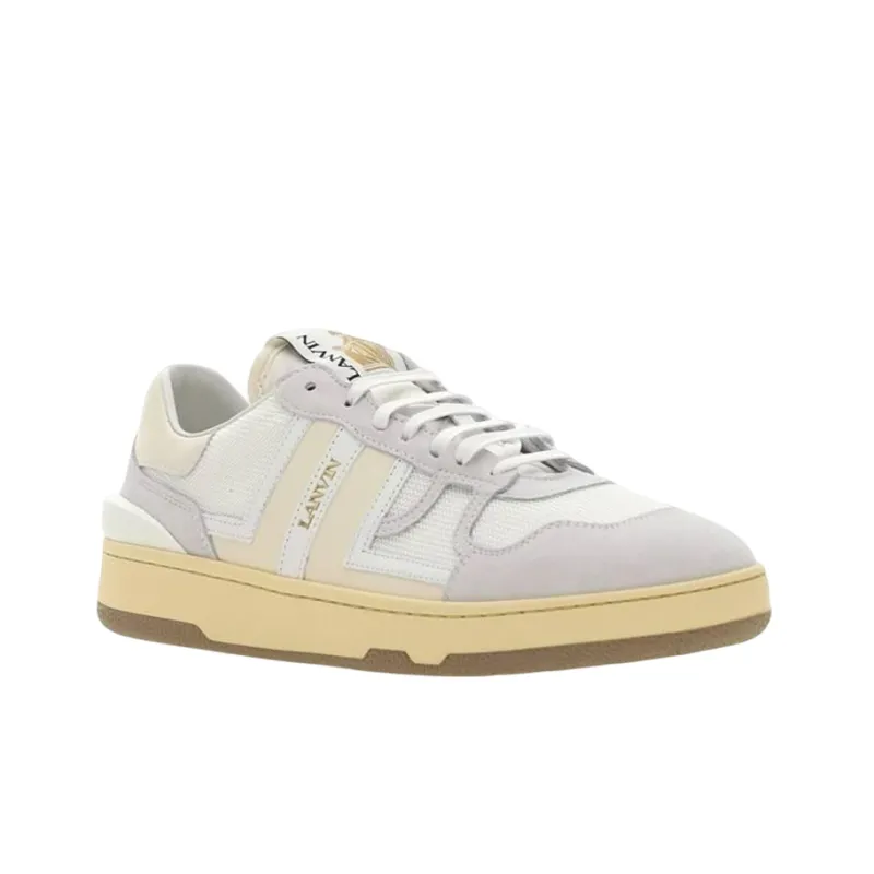 Lanvin Low Top Stylish Skateboarding Shoes Men's White Yellow Pink-2