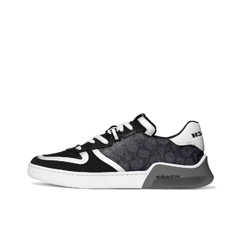 COACH CitySole Court Low-Top Stylish Skateboarding Shoes Men's Black-0
