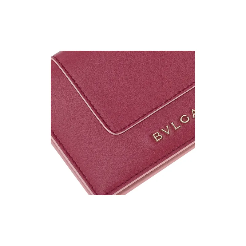 BVLGARI Serpenti Forever Series Calfskin Card Holder Women's Red-3
