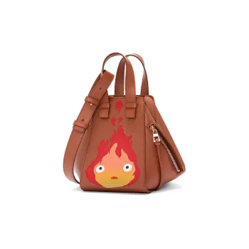 LOEWE Howl's Moving Castle Hammock Satin Cow Leather Shoulder Bag Crossbody Bag Handbag Women's Rusty Red
