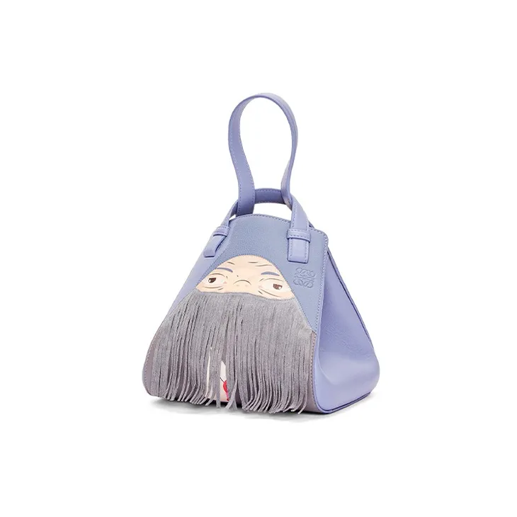 LOEWE Howl's Moving Castle Hammock Nugget Satin Cow Leather Shoulder Bag Crossbody Bag Handbag Women's Purple-1