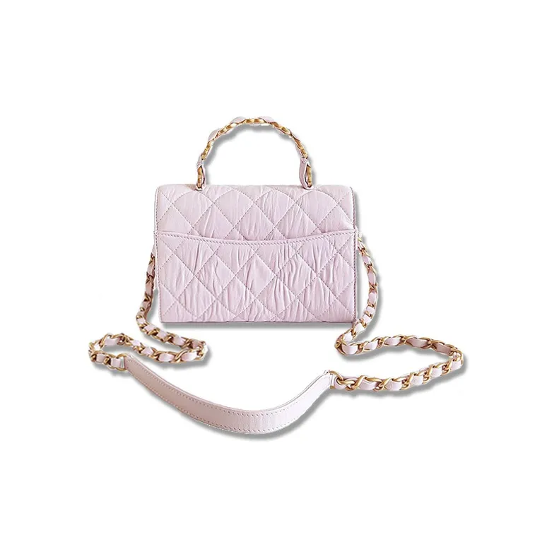 CHANEL Coco Handle Lambskin Shoulder Bag, Crossbody Bag, Handbag Women's Pink-2