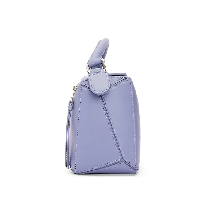 LOEWE Howl's Moving Castle Puzzle Satin Cow Leather Shoulder Bag Crossbody Bag Handbag Small Size Women's Purple-2