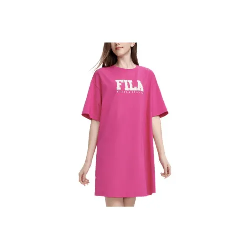 FILA Valentine's Day Collection Short-Sleeved Dresses Women's Rose Red