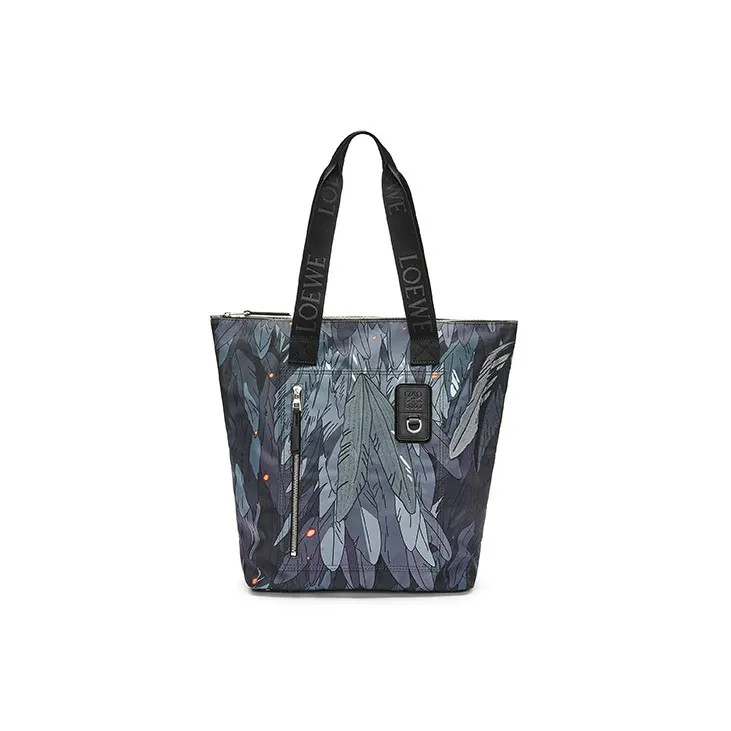 LOEWE Howl's Moving Castle Nylon Tote Bag Shopping Bag Shoulder Bag Handbag Men's Black-0