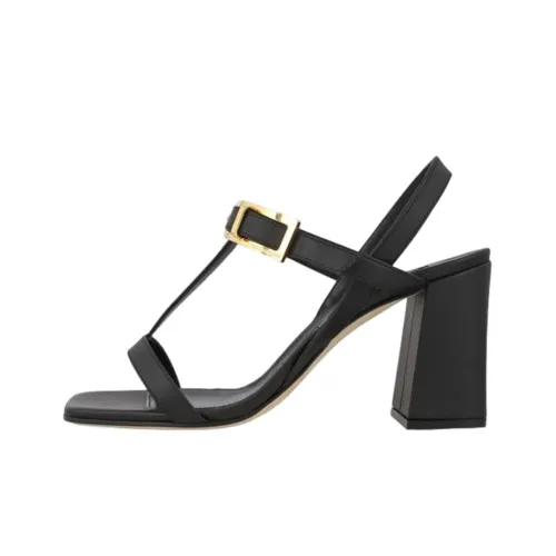 SERGIO ROSSI Buckled T-bar Leather Sandals