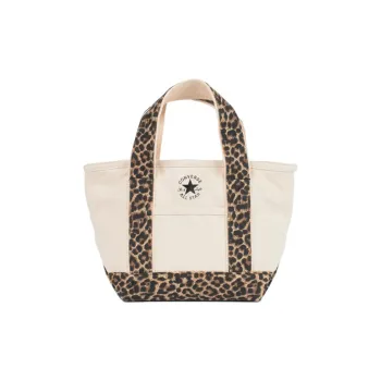 Converse Cotton Canvas Tote Bag Shopping Bag Canvas Bag Handbags Mini Unisex Leopard/White