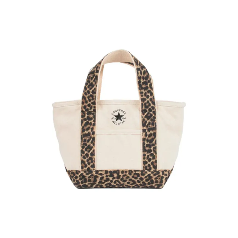 Converse Cotton Canvas Tote Bag Shopping Bag Canvas Bag Handbags Mini Unisex Leopard/White-0