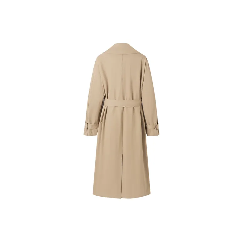 DIALOGUE Trench Coat Women's Sea Salt Coffee-1
