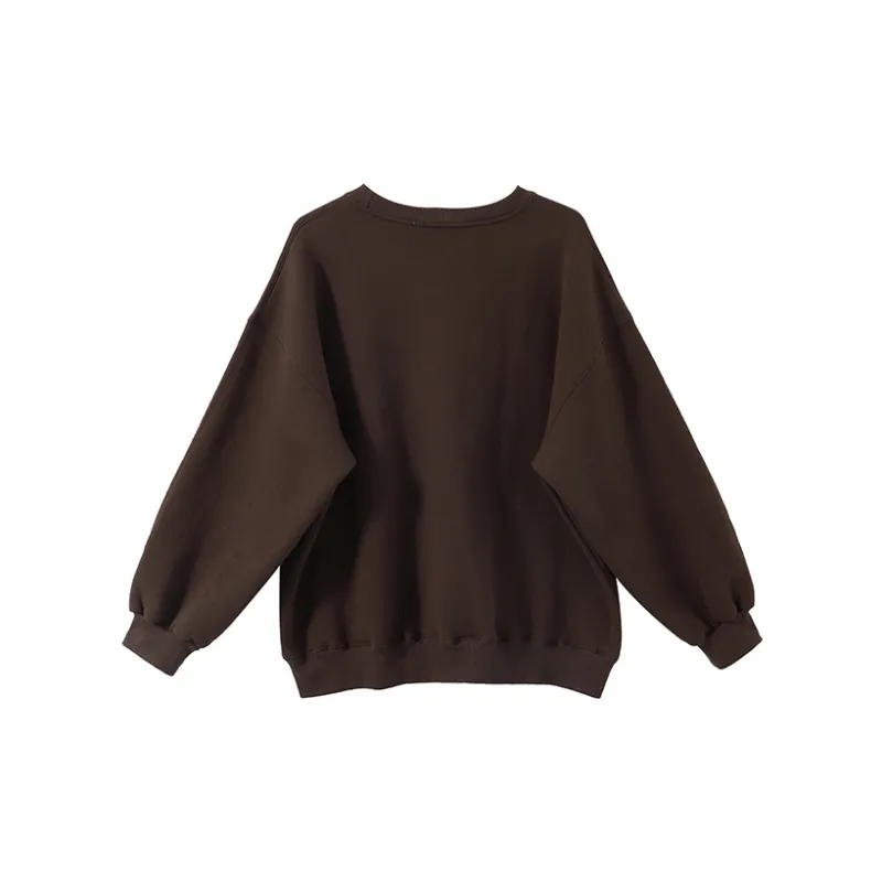 YUMOMO STAR Crew Neck Loose Fit Sweatshirt Spring And Autumn Women's-3