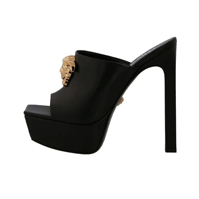 VERSACE Slide Slippers Women's Black-0