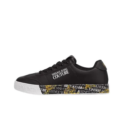 VERSACE JEANS Skateboard Shoes Men Low-Top Black