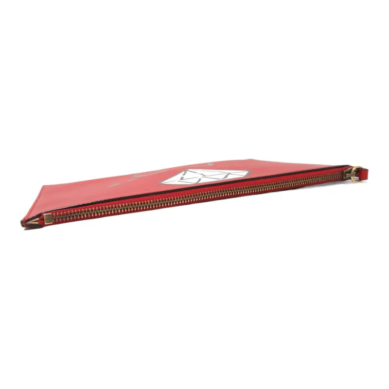 GUCCI Leather Clutch Women's Red-2