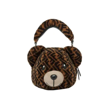 FENDI Sheepskin Shoulder Bag Crossbody Bag Handbag Kids' Brown
