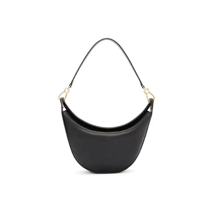 LOEWE Howl's Moving Castle Luna Satin Cow Leather Handbag Shoulder Bag Women's Black-4