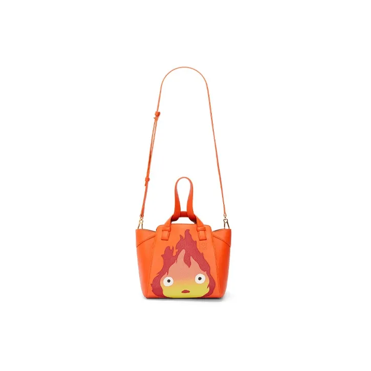 LOEWE Howl's Moving Castle Hammock Satin Cow Leather Shoulder Bag Crossbody Bag Handbag Women's Orange-4