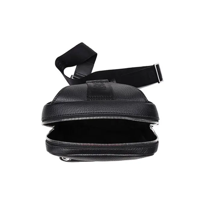 HUGO BOSS Cow Leather Crossbody Bag Shoulder Bag Sling Bag Men's Black-5