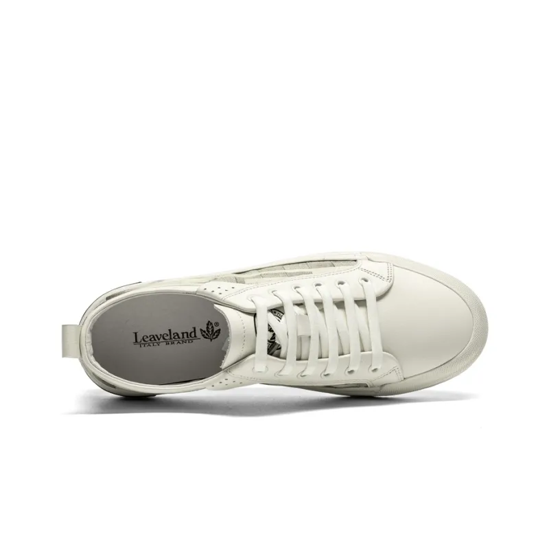 LEAVELAND Stylish Skateboarding Shoes Men's White-3