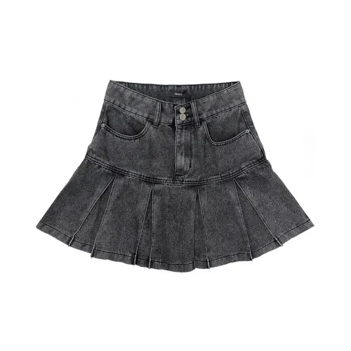 FOREVER 21 Denim Short Skirts Women's Dark Gray