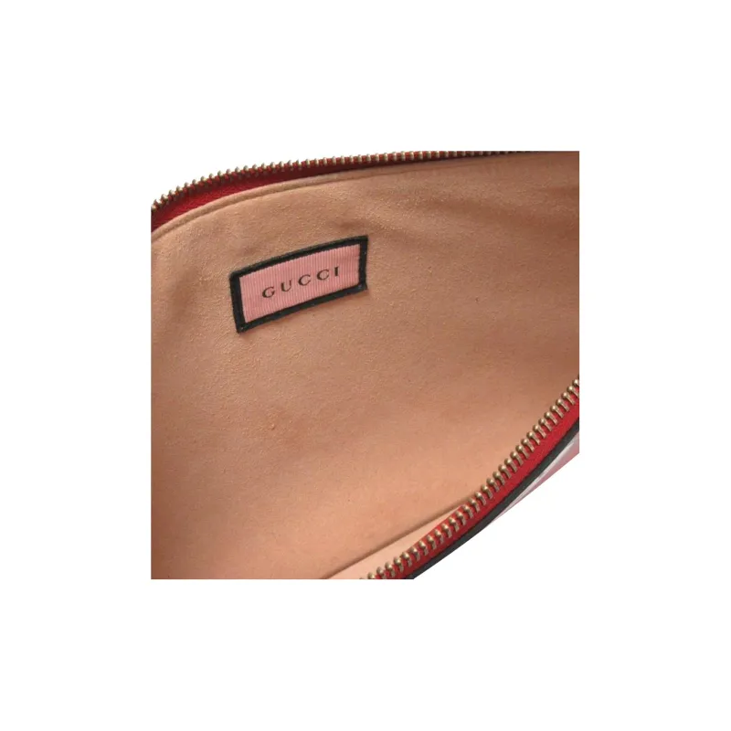 GUCCI Leather Clutch Women's Red-4
