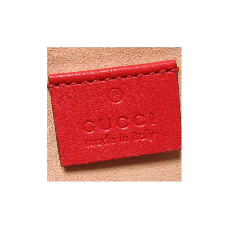 GUCCI Leather Clutch Women's Red-5