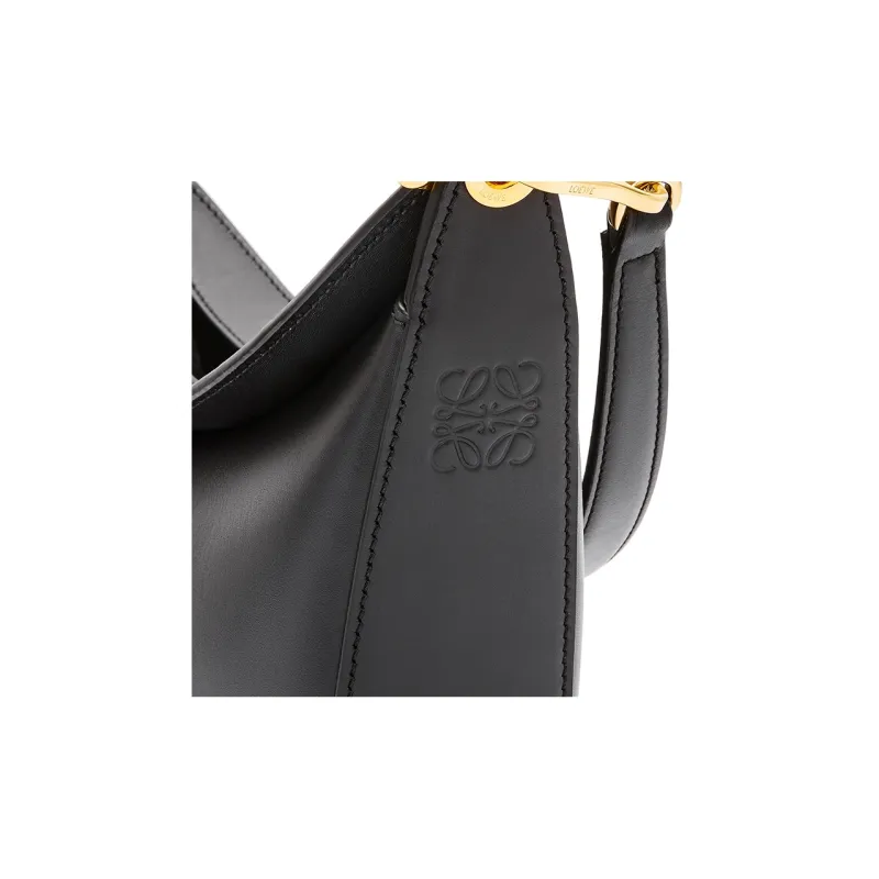 LOEWE Howl's Moving Castle Luna Satin Cow Leather Handbag Shoulder Bag Women's Black-5