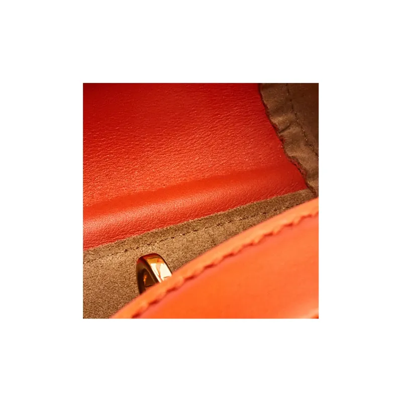 LOEWE Howl's Moving Castle Hammock Satin Cow Leather Shoulder Bag Crossbody Bag Handbag Women's Orange-5