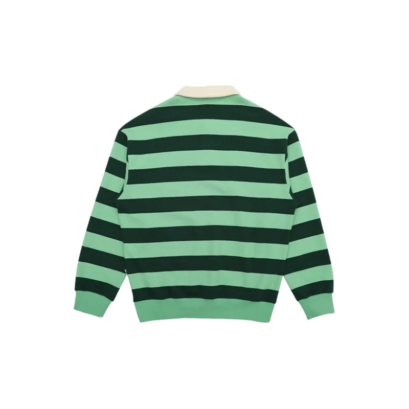 NERDY Sweatshirt Unisex Deep And Light Green Stripes-1