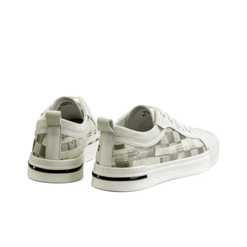 LEAVELAND Stylish Skateboarding Shoes Men's White-1