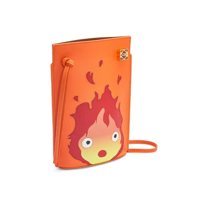 LOEWE Howl's Moving Castle Classic Cow Leather Shoulder Bag Crossbody Bag Women's Orange-1