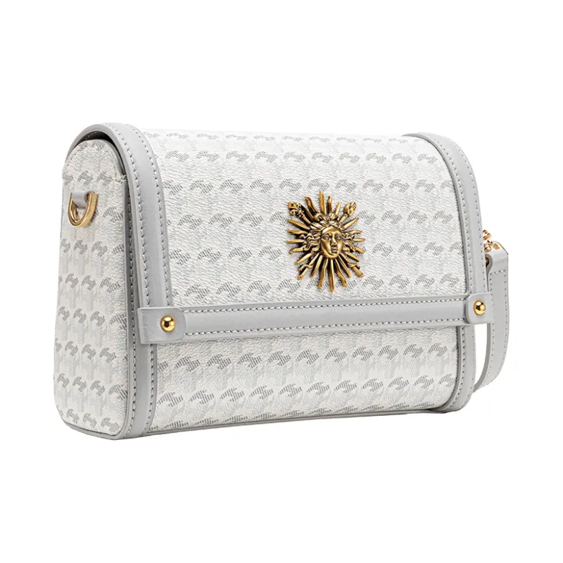 VANESSA HOGAN Pvc One Shoulder Small Square Bag, Crossbody Bag Small Size Women's Gray-6