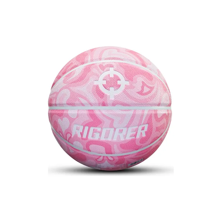 RIGORER Heart PU Basketball Pink Size 7 Ball Training Unisex-7