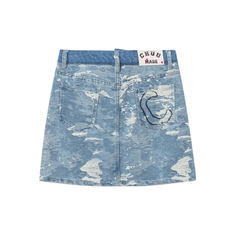 CHUU Denim Short Skirts Women's Light Denim Blue-1