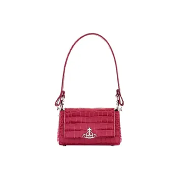 Vivienne Westwood HAZEL Calfskin Shoulder Bag, Baguette Bag, One Shoulder Handbag Small Size Women's Pink