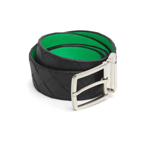 Bottega Veneta Leather Belts Men Black/Green