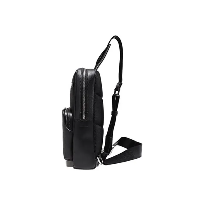 HUGO BOSS Cow Leather Crossbody Bag Shoulder Bag Sling Bag Men's Black-2