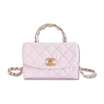 CHANEL COCO Handle Lambskin Shoulder Bag Crossbody Bag Handbags Women's Pink